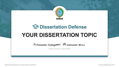 Cotton University Graduation Thesis Defense PPT Template