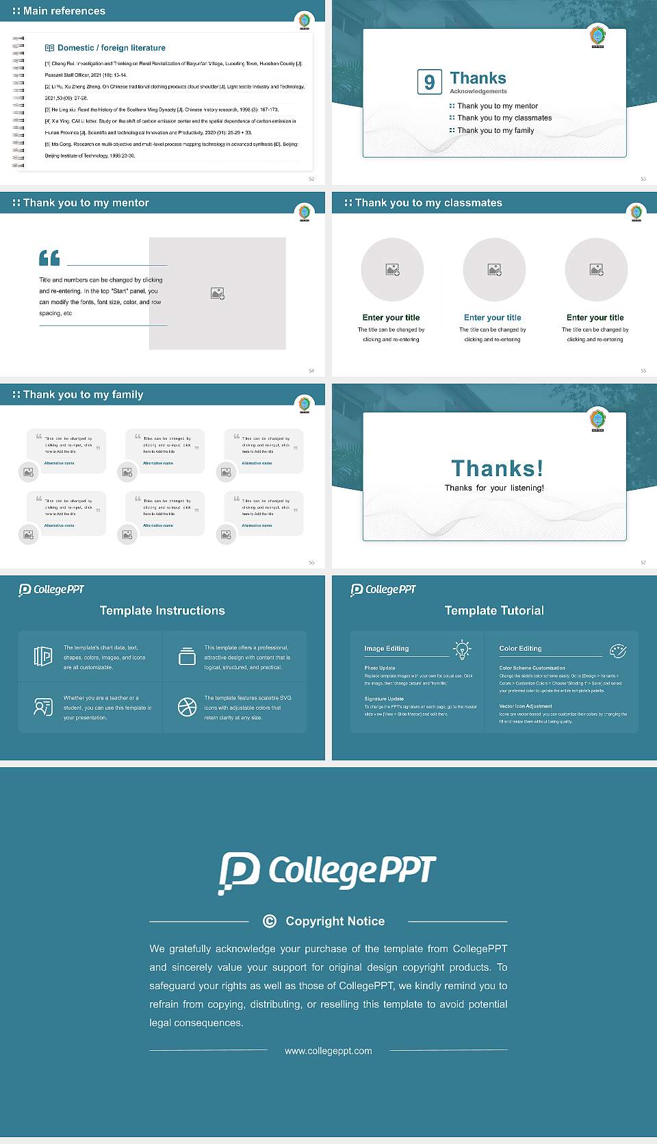 Cotton University Graduation Thesis Defense PPT Template16:9 ratio PPT effect preview image7
