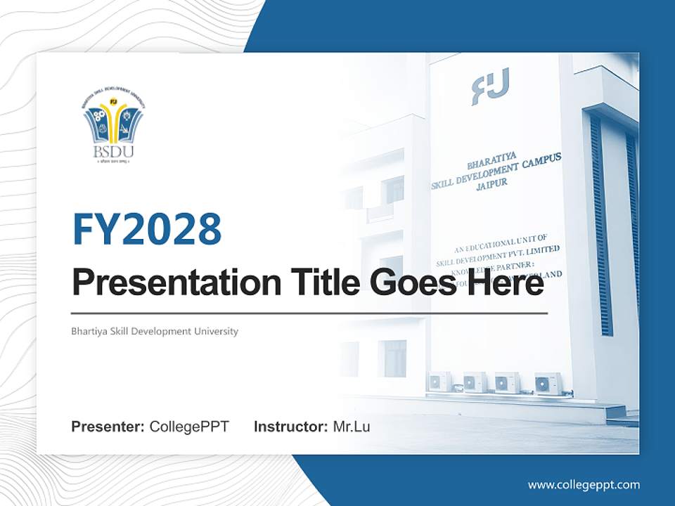 Bhartiya Skill Development University Academic Presentation/Research Findings Report PPT Template4:3 ratio PPT effect preview image5