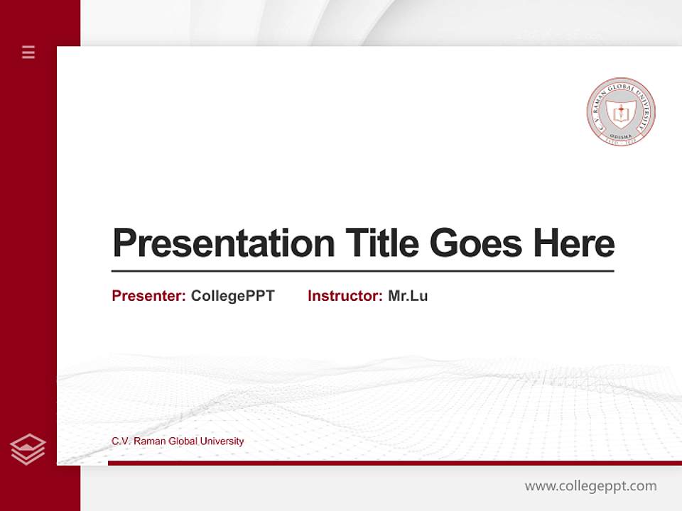 C.V. Raman Global University Thesis Proposal/Graduation Defense PPT Template4:3 ratio PPT effect preview image5