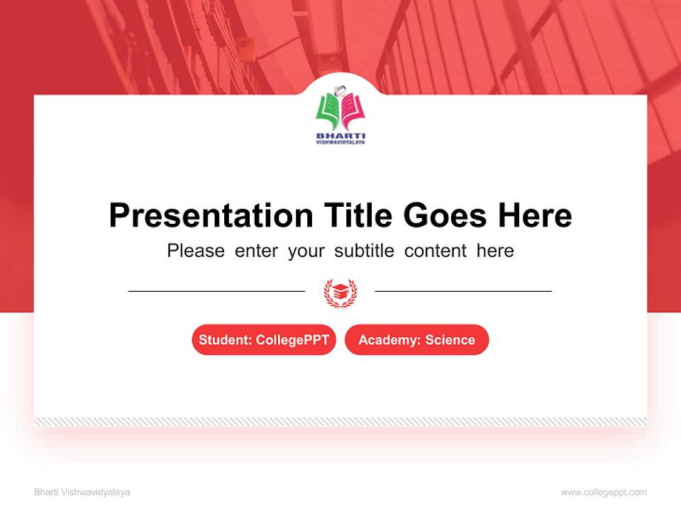 Bharti Vishwavidyalaya National Scholarship Defense PPT Template4:3 ratio PPT effect preview image4