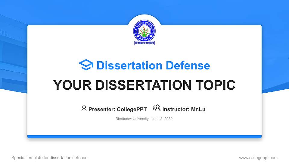 Bhattadev University Graduation Thesis Defense PPT Template16:9 ratio PPT effect preview image
