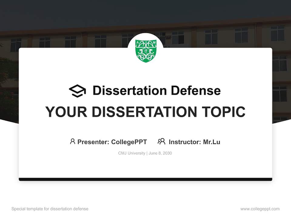 CMJ University Graduation Thesis Defense PPT Template4:3 ratio PPT effect preview image7