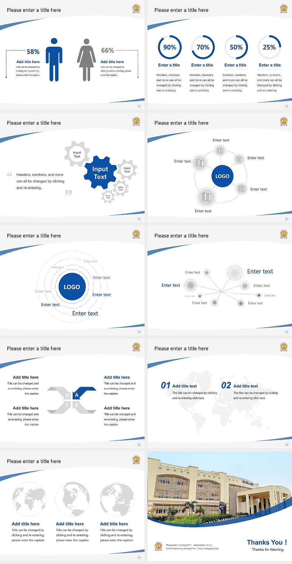 Central University of Rajasthan Course/Courseware Creation PPT Template4:3 ratio PPT effect preview image4