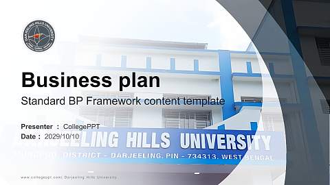 Darjeeling Hills University Competition/Entrepreneurship Contest PPT Template