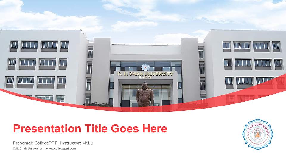 C.U. Shah University Course/Courseware Creation PPT Template16:9 ratio PPT effect preview image
