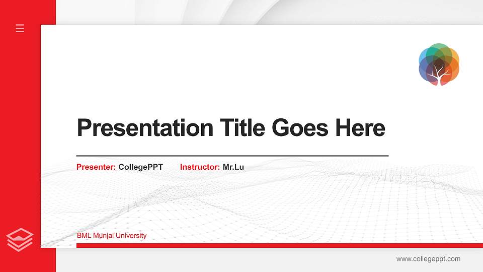 BML Munjal University Thesis Proposal/Graduation Defense PPT Template16:9 ratio PPT effect preview image