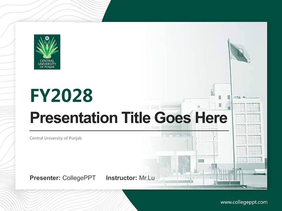 Central University of Punjab Academic Presentation/Research Findings Report PPT Template4:3 ratio PPT effect preview image5