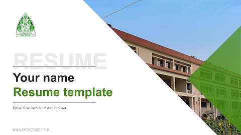 Bidhan Chandra Krishi Vishwavidyalaya Resume PPT Template