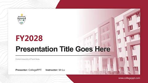 Central University of Tamil Nadu Academic Presentation/Research Findings Report PPT Template