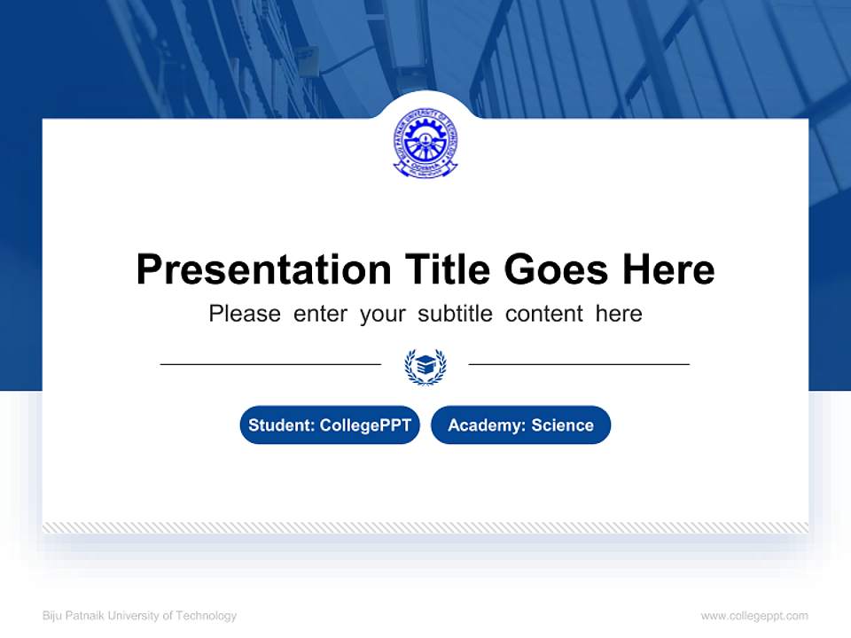 Biju Patnaik University of Technology National Scholarship Defense PPT Template4:3 ratio PPT effect preview image4
