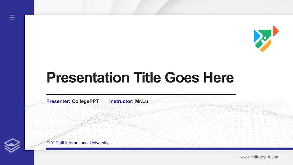 D.Y. Patil International University Thesis Proposal/Graduation Defense PPT Template16:9 ratio PPT effect preview image