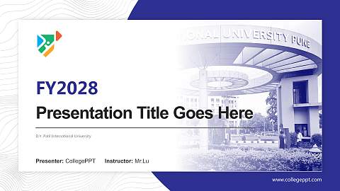 D.Y. Patil International University Academic Presentation/Research Findings Report PPT Template