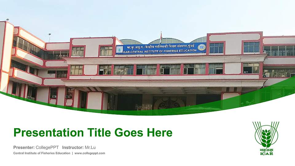 Central Institute of Fisheries Education Course/Courseware Creation PPT Template16:9 ratio PPT effect preview image