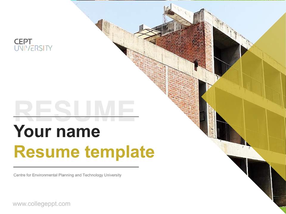 Centre for Environmental Planning and Technology University Resume PPT Template4:3 ratio PPT effect preview image5
