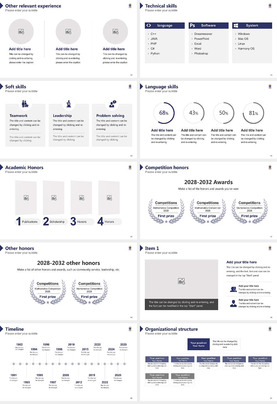 Chaudhary Bansi Lal University Resume PPT Template16:9 ratio PPT effect preview image3