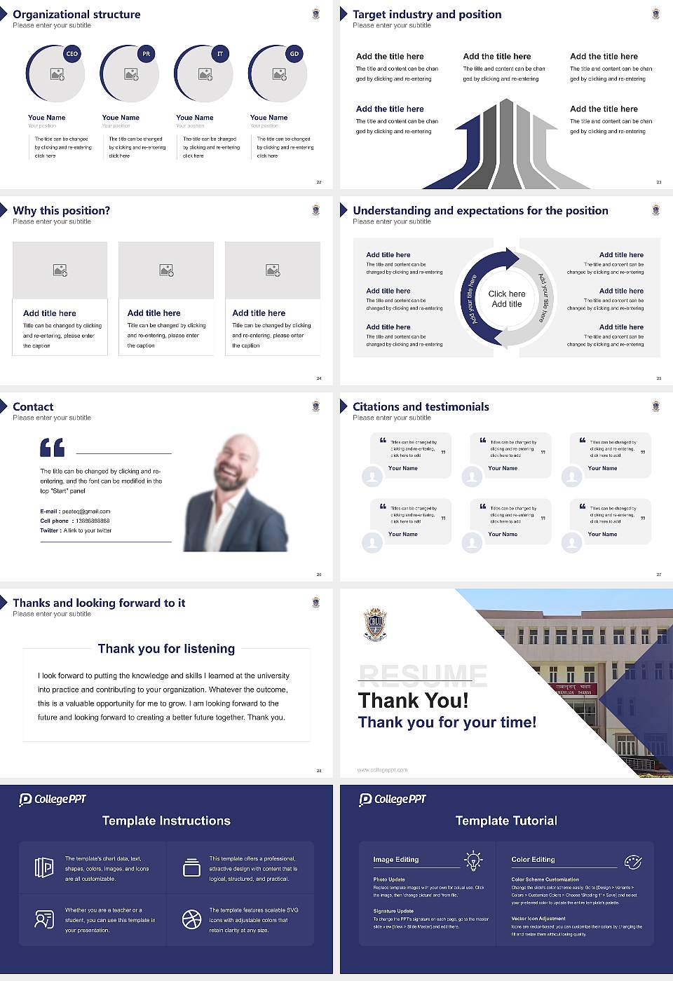 Chaudhary Bansi Lal University Resume PPT Template16:9 ratio PPT effect preview image4