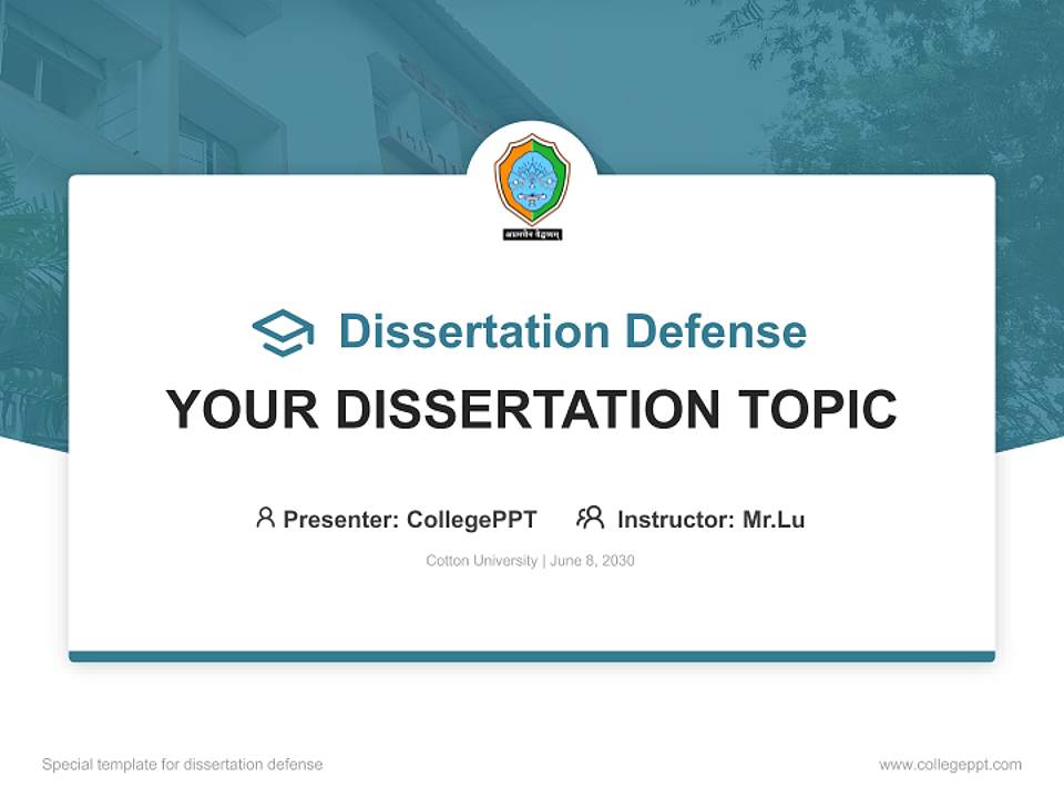 Cotton University Graduation Thesis Defense PPT Template4:3 ratio PPT effect preview image7