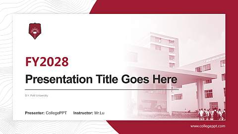D.Y. Patil University Academic Presentation/Research Findings Report PPT Template