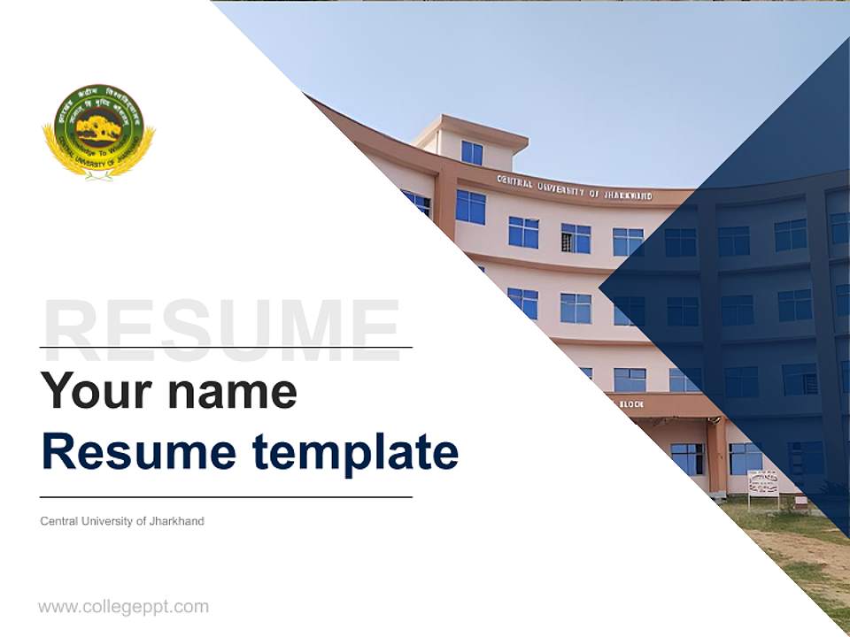 Central University of Jharkhand Resume PPT Template4:3 ratio PPT effect preview image5