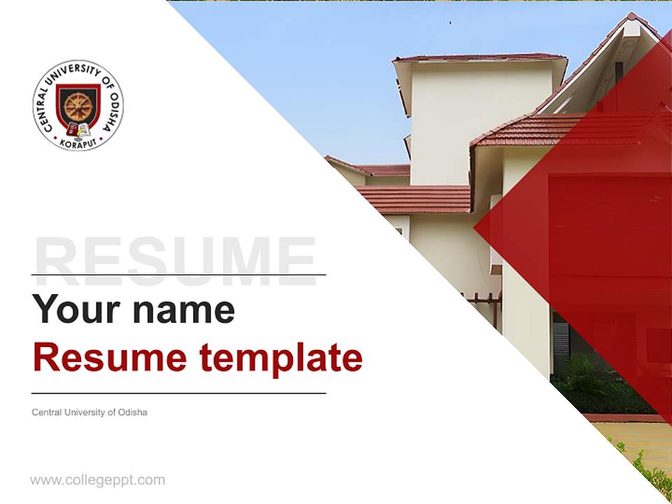 Central University of Odisha Resume PPT Template4:3 ratio PPT effect preview image5