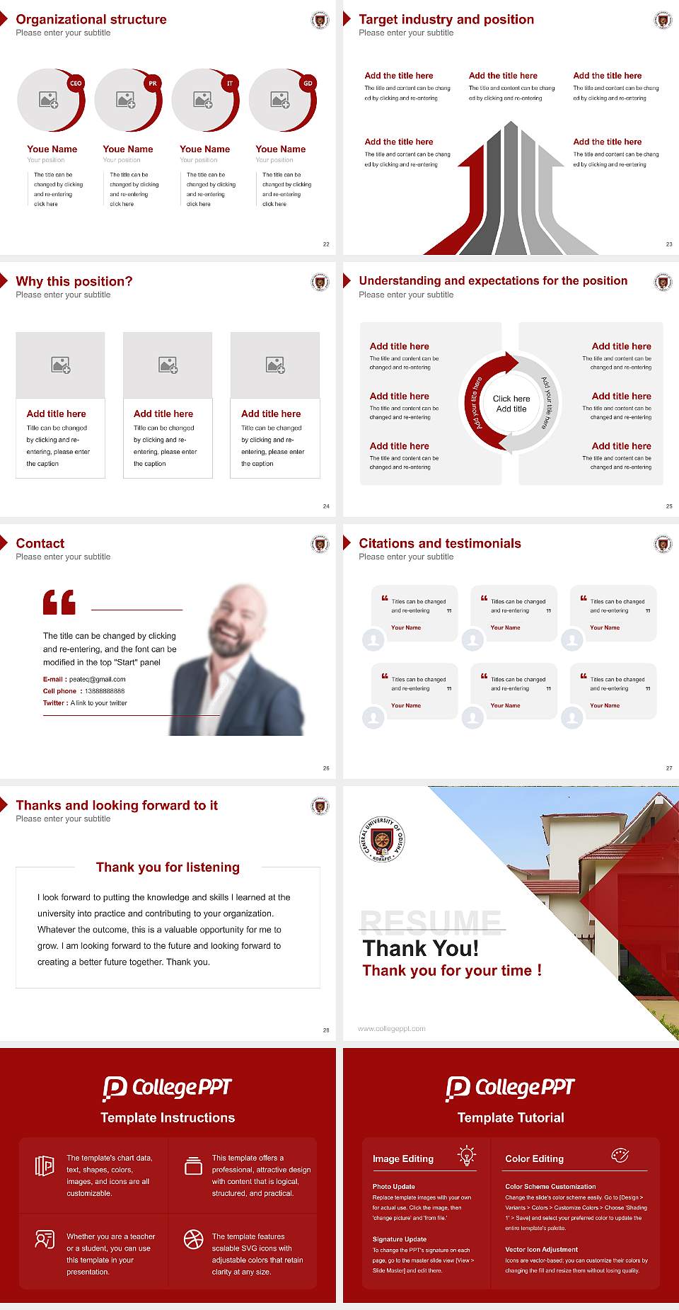 Central University of Odisha Resume PPT Template4:3 ratio PPT effect preview image4