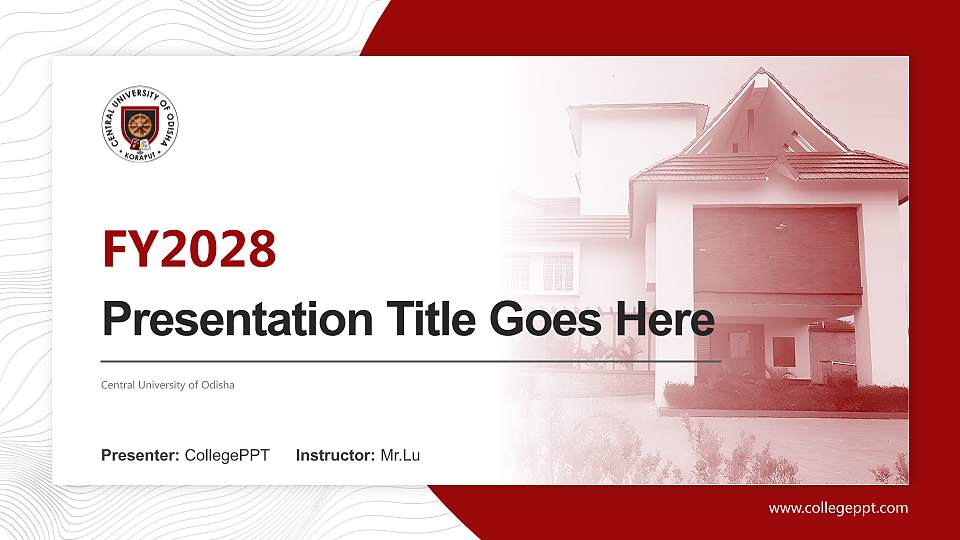 Central University of Odisha Academic Presentation/Research Findings Report PPT Template16:9 ratio PPT effect preview image