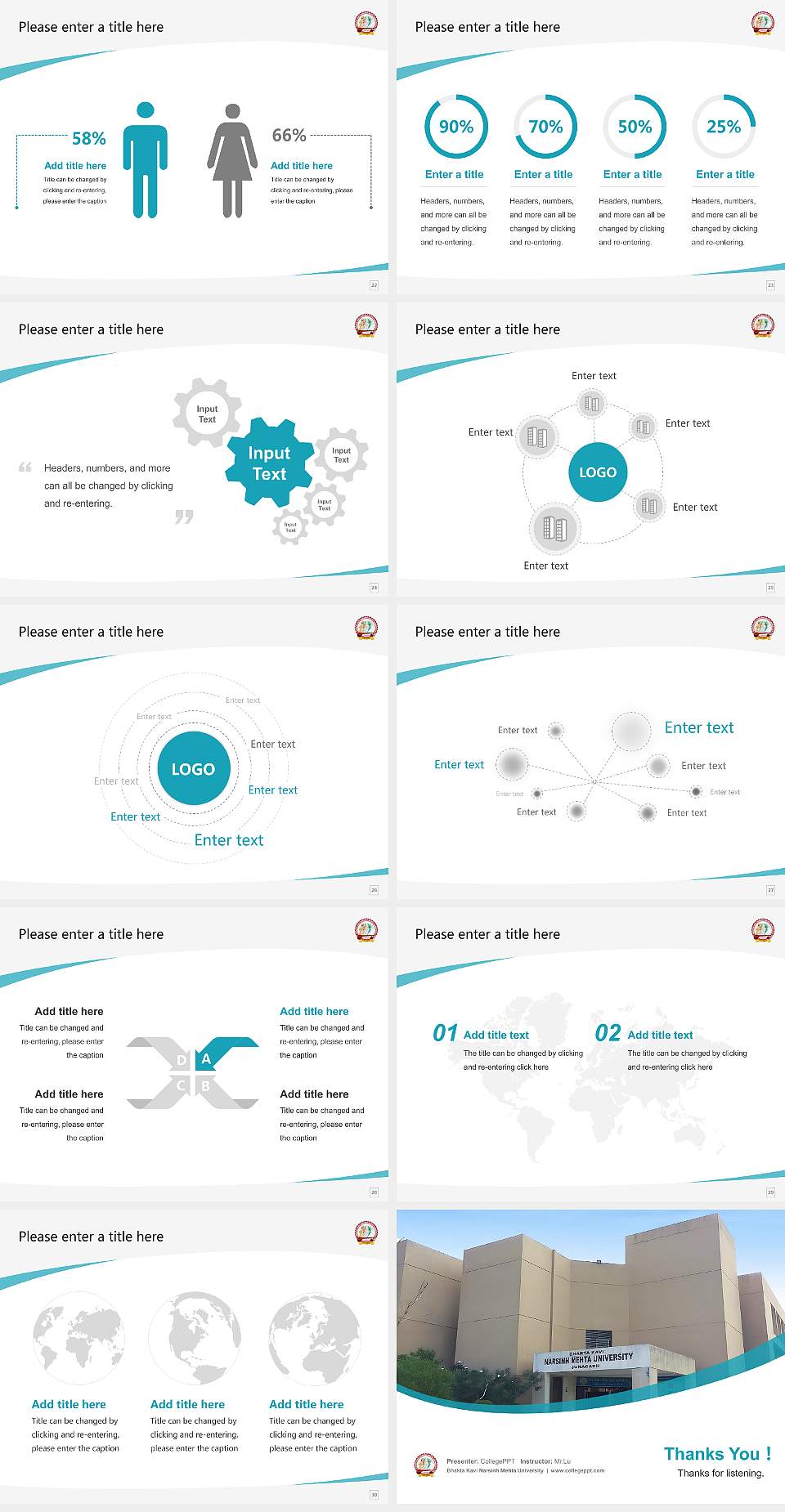 Bhakta Kavi Narsinh Mehta University Course/Courseware Creation PPT Template4:3 ratio PPT effect preview image4