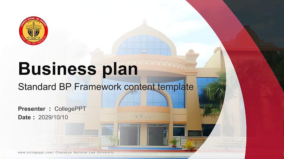 Chanakya National Law University Competition/Entrepreneurship Contest PPT Template16:9 ratio PPT effect preview image