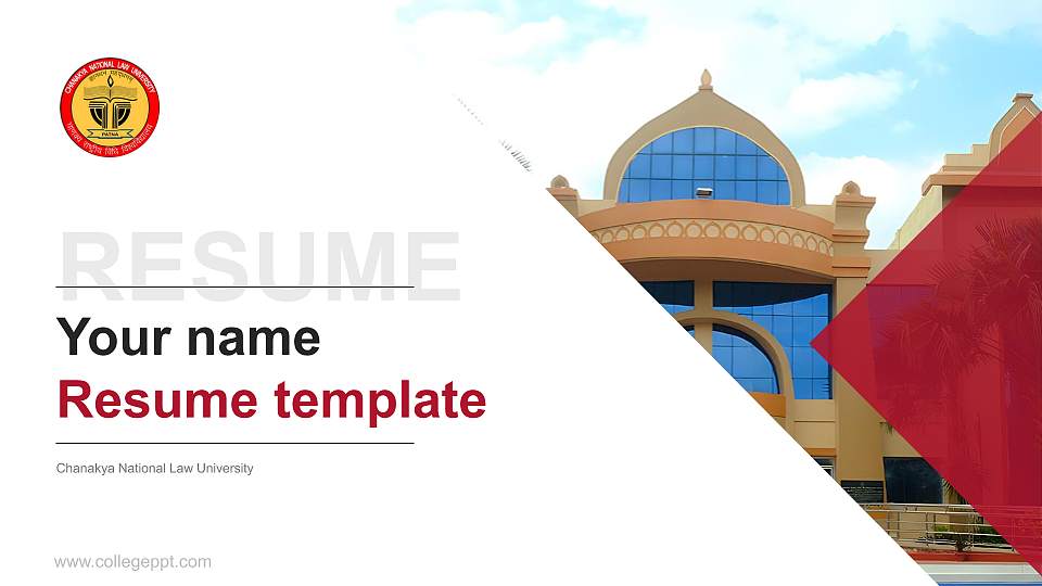 Chanakya National Law University Resume PPT Template16:9 ratio PPT effect preview image