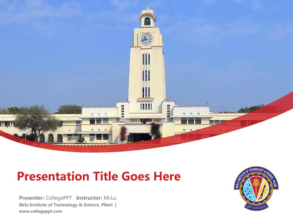 Birla Institute of Technology & Science, Pilani Course/Courseware Creation PPT Template4:3 ratio PPT effect preview image5