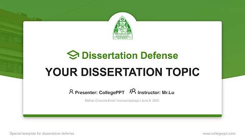 Bidhan Chandra Krishi Vishwavidyalaya Graduation Thesis Defense PPT Template