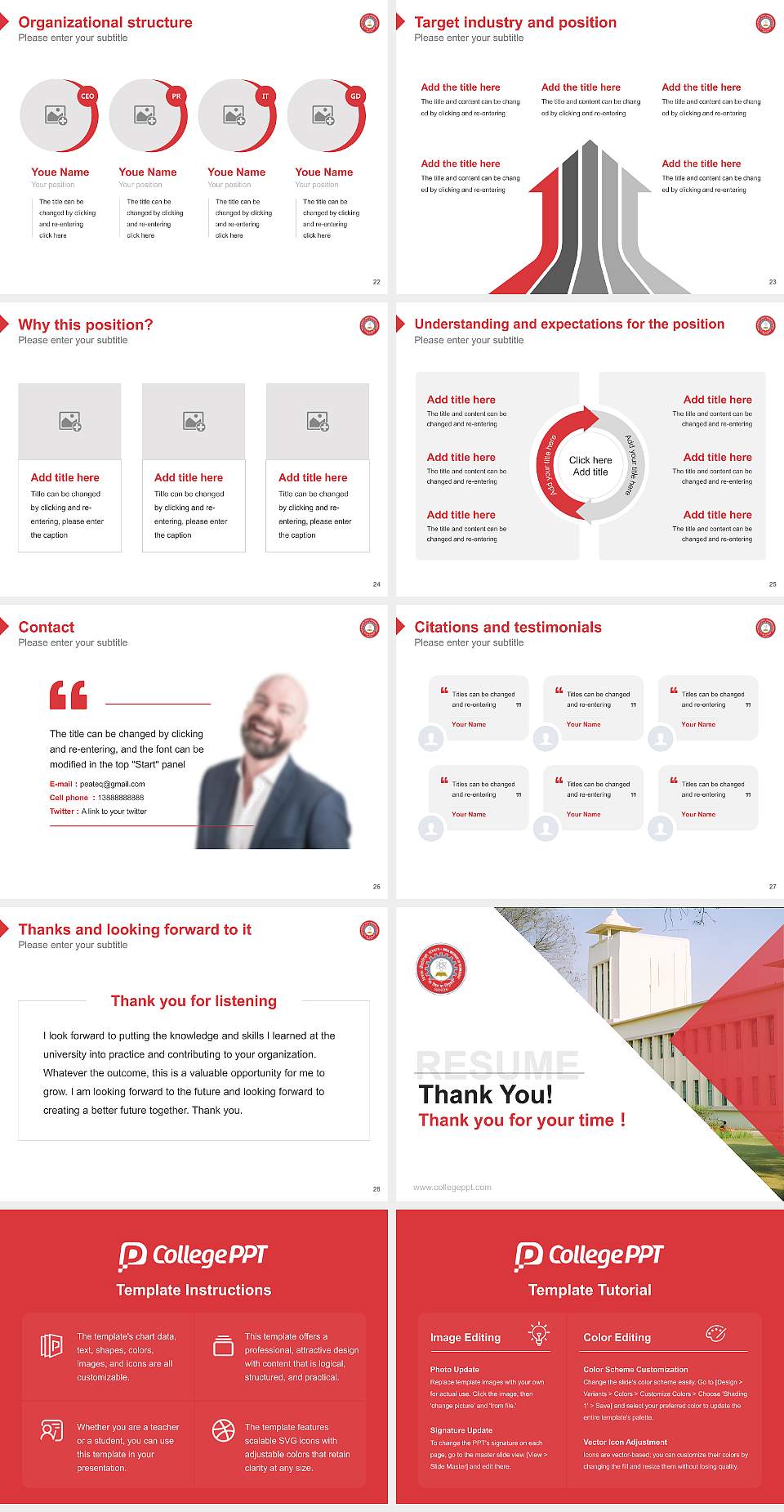 Birla Institute of Technology Resume PPT Template4:3 ratio PPT effect preview image4