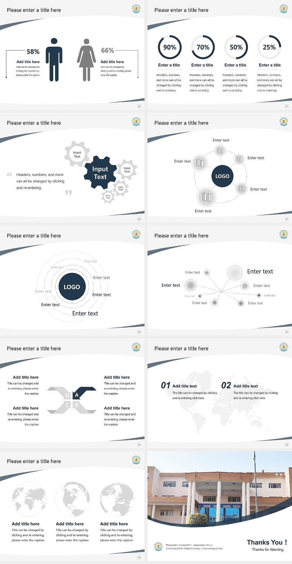 Chaudhary Ranbir Singh University Course/Courseware Creation PPT Template4:3 ratio PPT effect preview image4