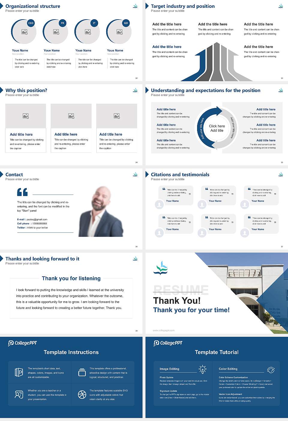 Bhaikaka University Resume PPT Template16:9 ratio PPT effect preview image4
