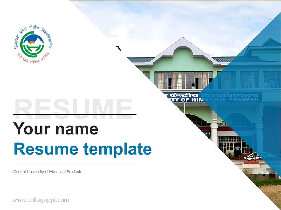 Central University of Himachal Pradesh Resume PPT Template4:3 ratio PPT effect preview image5