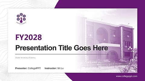 Cluster University of Jammu Academic Presentation/Research Findings Report PPT Template