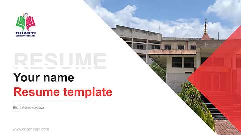 Bharti Vishwavidyalaya Resume PPT Template