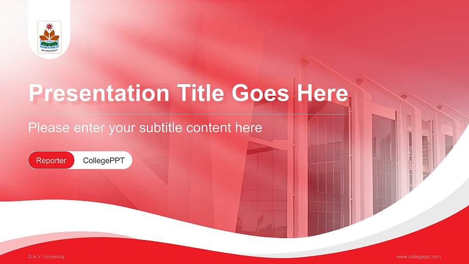 D.A.V. University Lecture Sharing and Networking Event PPT Template16:9 ratio PPT effect preview image