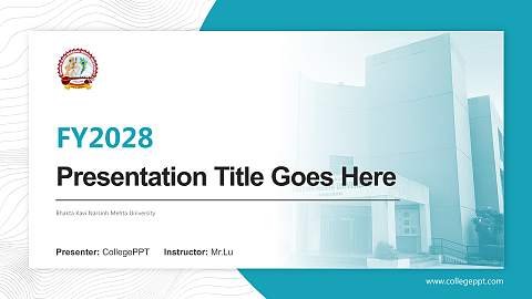 Bhakta Kavi Narsinh Mehta University Academic Presentation/Research Findings Report PPT Template