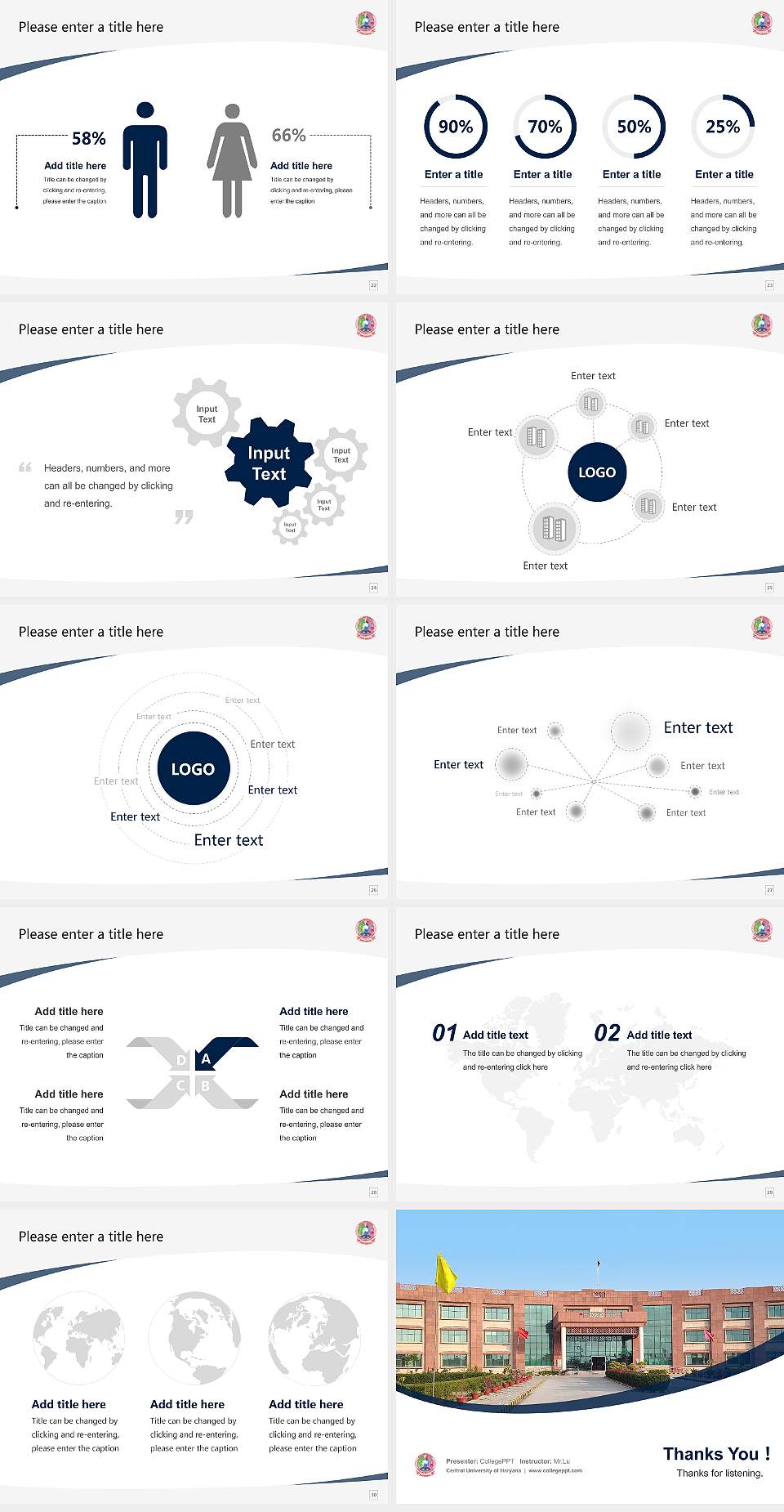 Central University of Haryana Course/Courseware Creation PPT Template4:3 ratio PPT effect preview image4