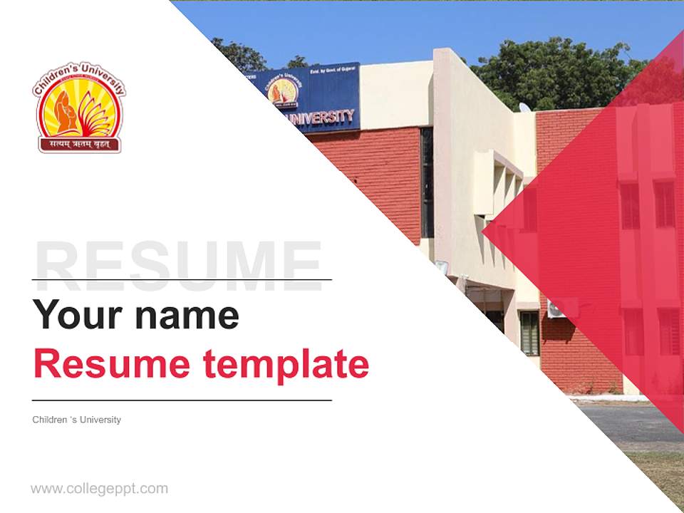 Children ‘s University Resume PPT Template4:3 ratio PPT effect preview image5