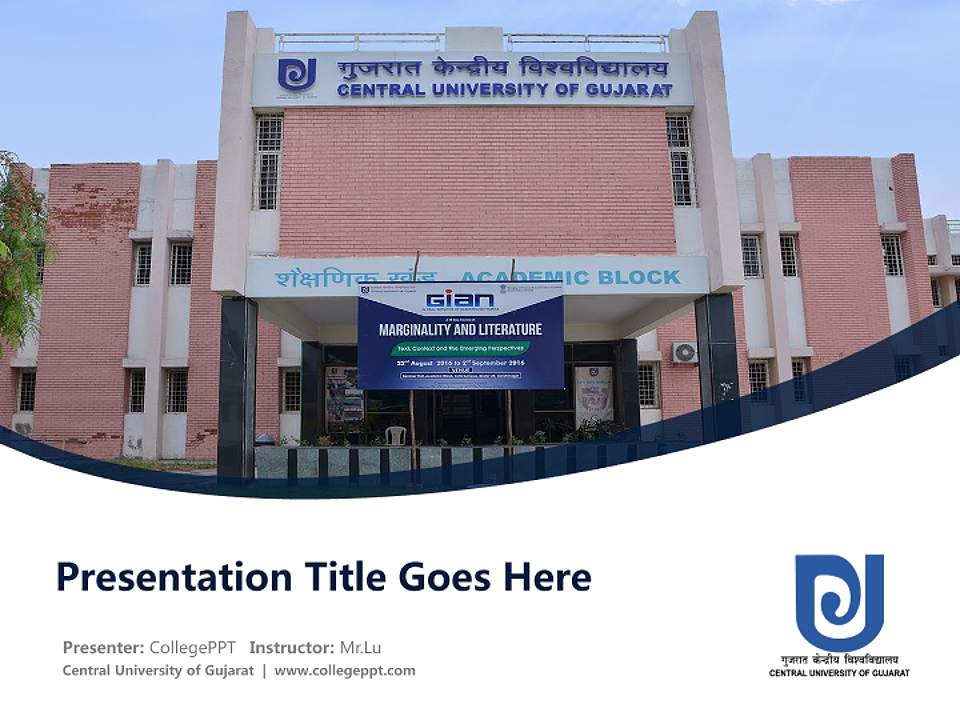 Central University of Gujarat Course/Courseware Creation PPT Template4:3 ratio PPT effect preview image5