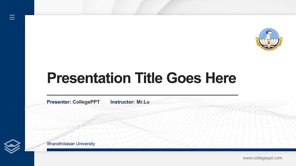 Bharathidasan University Thesis Proposal/Graduation Defense PPT Template16:9 ratio PPT effect preview image