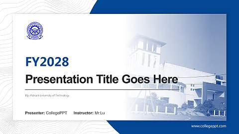 Biju Patnaik University of Technology Academic Presentation/Research Findings Report PPT Template
