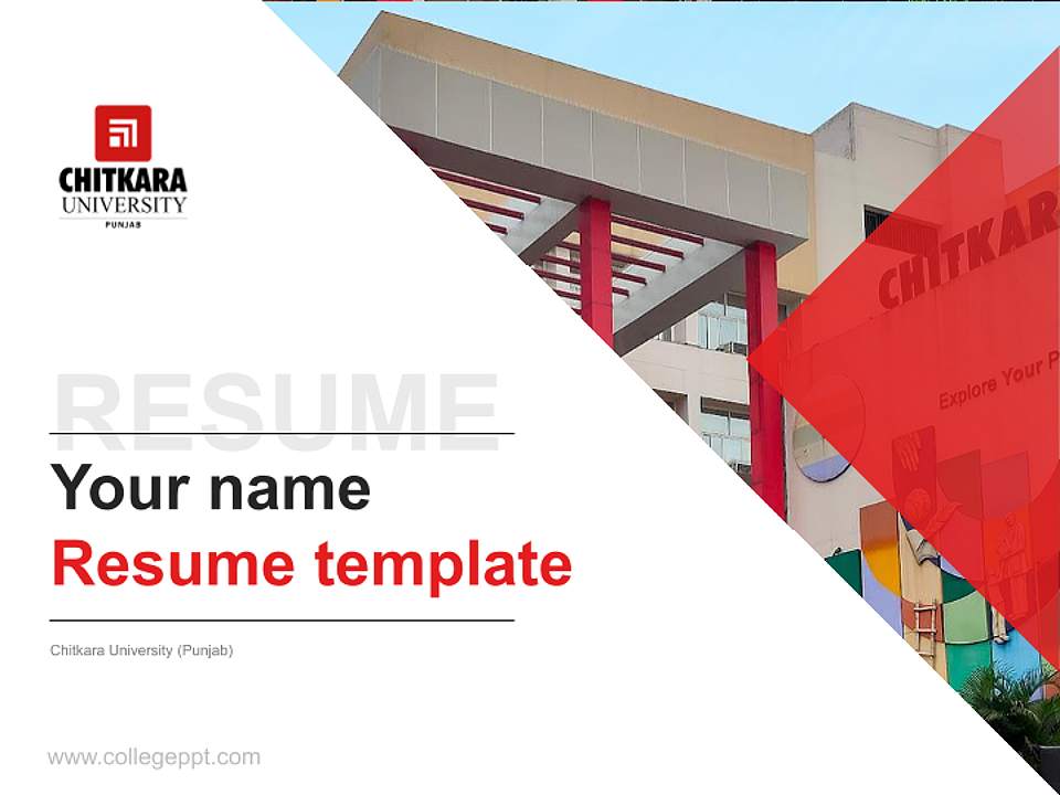 Chitkara University (Punjab) Resume PPT Template4:3 ratio PPT effect preview image5