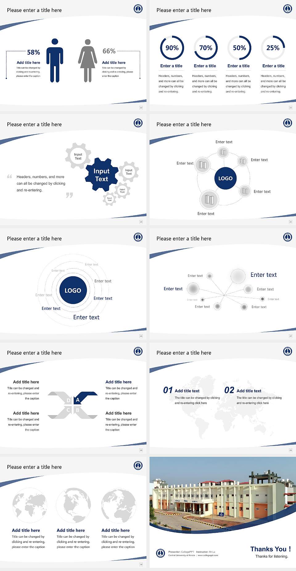 Central University of Kerala Course/Courseware Creation PPT Template4:3 ratio PPT effect preview image4