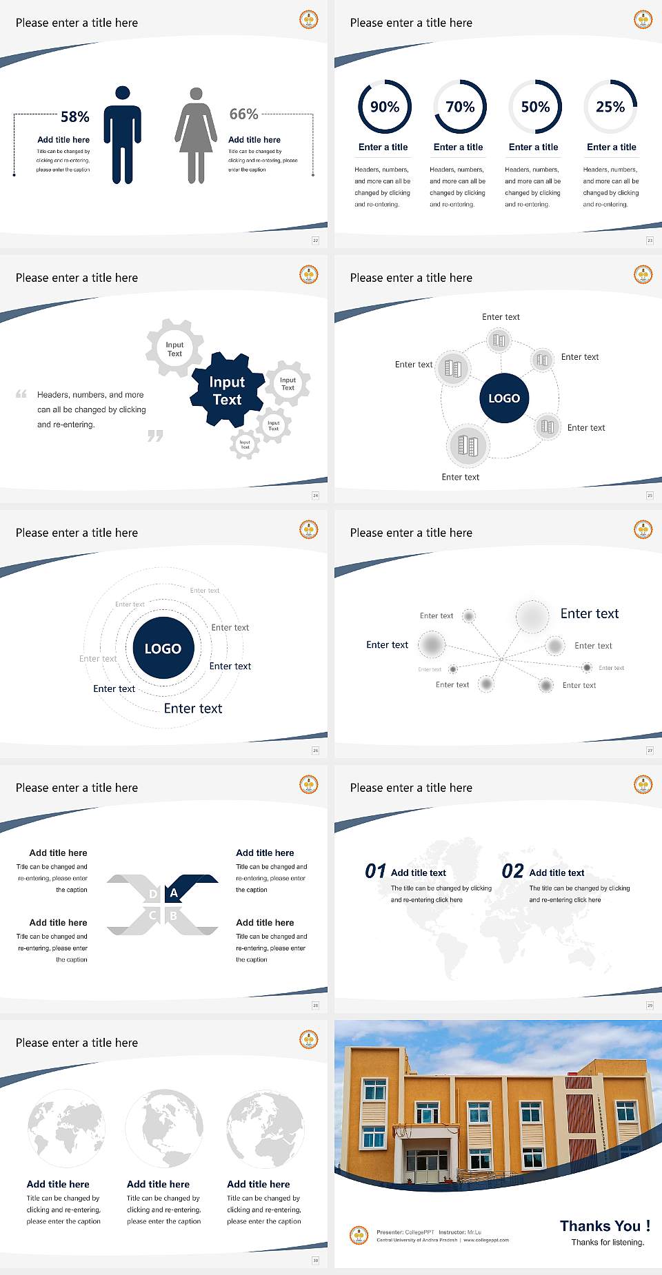 Central University of Andhra Pradesh Course/Courseware Creation PPT Template4:3 ratio PPT effect preview image4