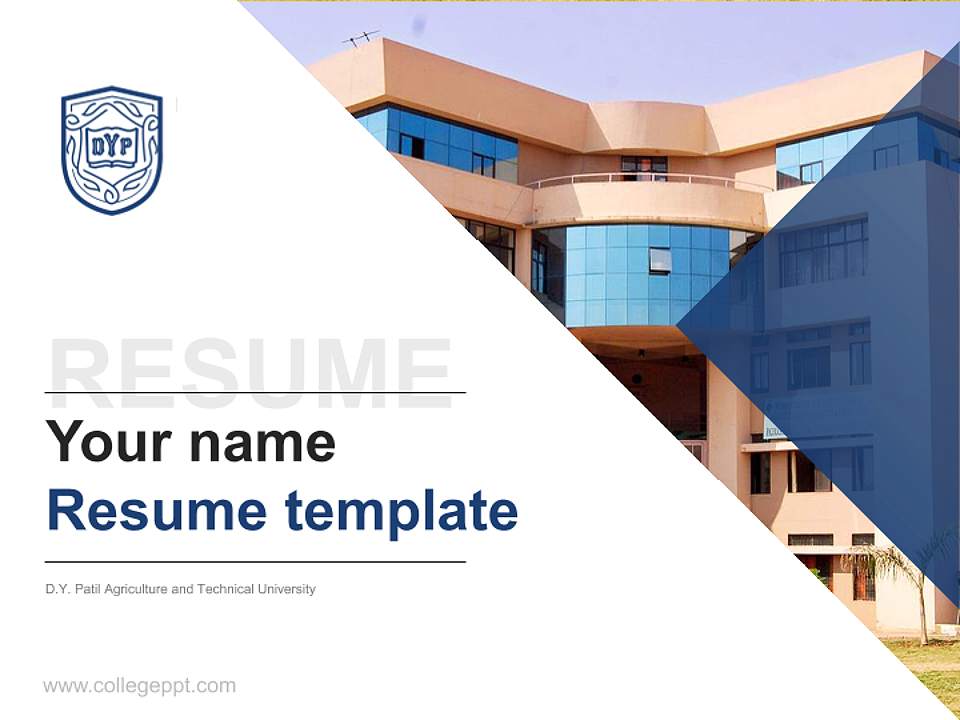 D.Y. Patil Agriculture and Technical University Resume PPT Template4:3 ratio PPT effect preview image5