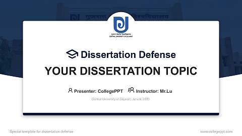 Central University of Gujarat Graduation Thesis Defense PPT Template